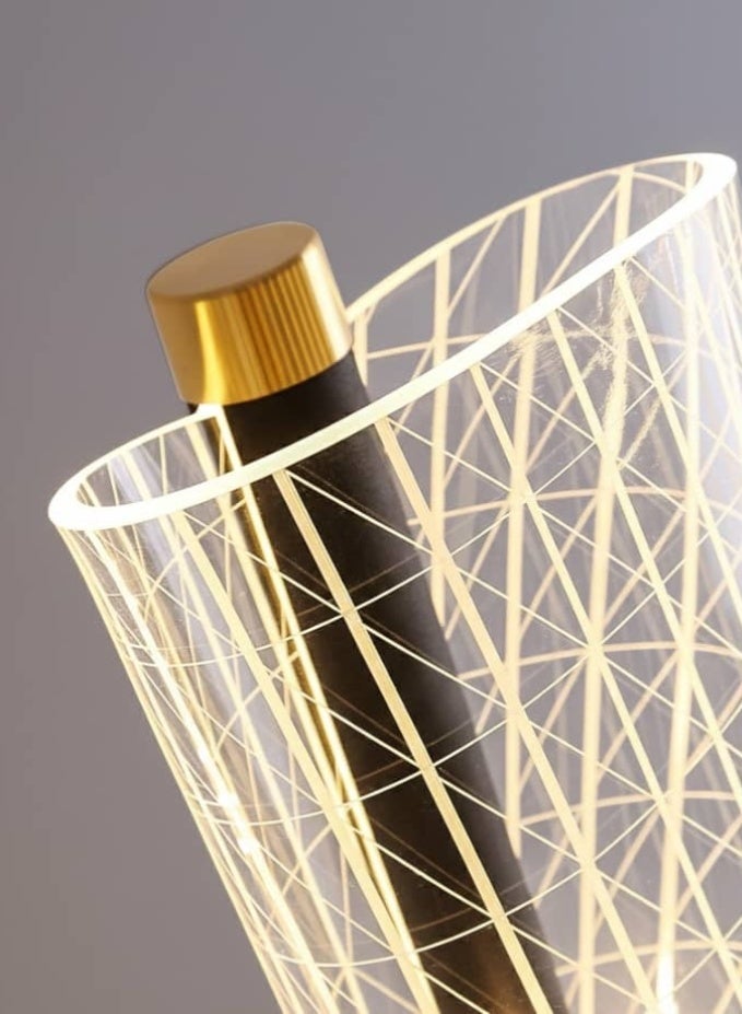 ACCEPT LED Acrylic Floor Lamp with Gold Base Electric Operated with 3 Colors Switch for Lighting White, Yellow and daylight - Image 3